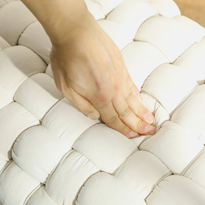 Upholstered Velvet End of Bed Bench Bedroom Bench with Golden Legs and Padded Seat for Entryways Cream