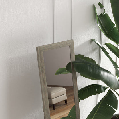 Full-Length Mirror, 37 x 157 cm (14.6 x 61.8 in) — Wall-Mountable or Freestanding Rectangular Framed Mirror for Living Room, Bedroom or Hallway, Gray