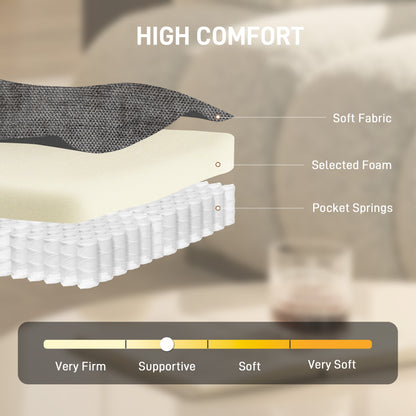 Swivel Chair with Lumbar Pillow, Chenille Upholstery, High Back, Steel Legs — Dark Gray