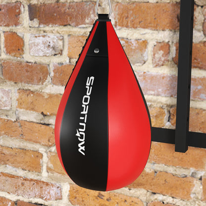 SPORTNOW Wall-Mounted Boxing Platform with Speed Bag Punching Bag for Boxing Training, Adjustable Height 360° Swivel Black and Red