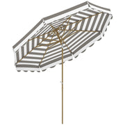 Terrace Exterior Umbrella Ø268 cm Garden Umbrella with Tiltable Angle and Crank UV 50+ Protection Sunshade for Patio Terrace Gray and White