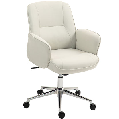 Office Chair with Rocking Function Desk Chair Height Adjustable Swivel Chair Ergonomic Work Chair Modern Supports up to 120 kg Microfiber Cream 67 x 69 x 92-102 cm