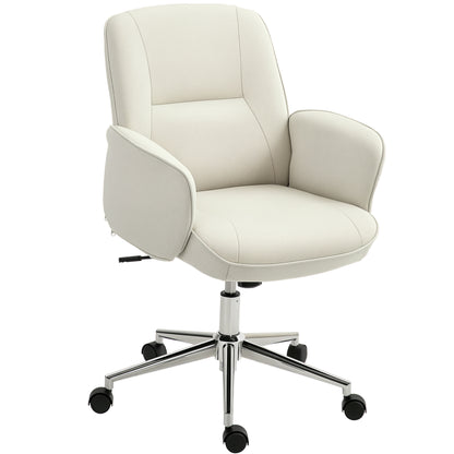 Office Chair with Rocking Function Desk Chair Height Adjustable Swivel Chair Ergonomic Work Chair Modern Supports up to 120 kg Microfiber Cream 67 x 69 x 92-102 cm