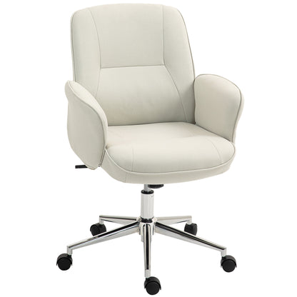 Office Chair with Rocking Function Desk Chair Height Adjustable Swivel Chair Ergonomic Work Chair Modern Supports up to 120 kg Microfiber Cream 67 x 69 x 92-102 cm