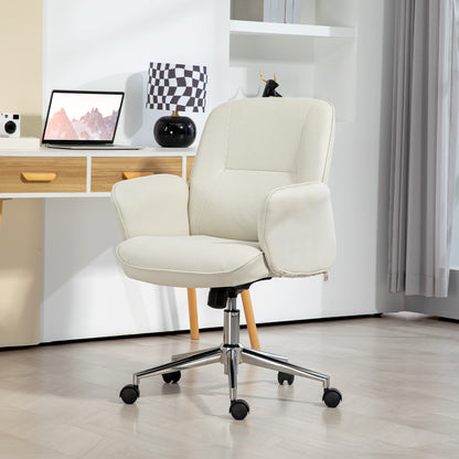 Office Chair with Rocking Function Desk Chair Height Adjustable Swivel Chair Ergonomic Work Chair Modern Supports up to 120 kg Microfiber Cream 67 x 69 x 92-102 cm