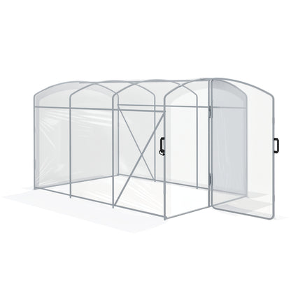 PE Greenhouse, 3 x 2 x 1.95m Tunnel Greenhouse, Windproof Tomato House, Greenhouse with 1 Door, for Garden, Balcony, Transparent