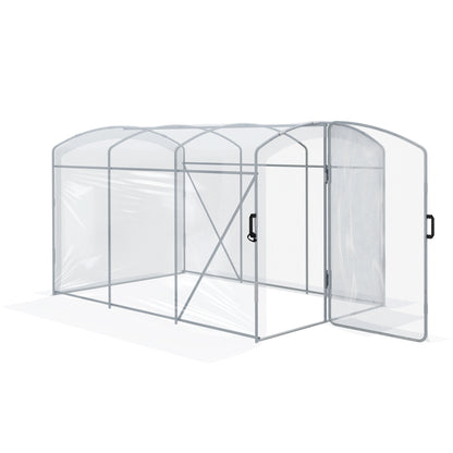 PE Greenhouse, 3 x 2 x 1.95m Tunnel Greenhouse, Windproof Tomato House, Greenhouse with 1 Door, for Garden, Balcony, Transparent