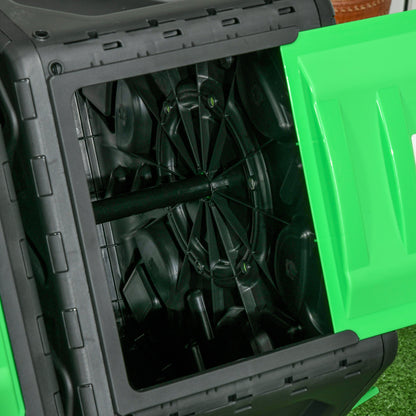 130L Dual Chamber Rotating Composter Garden Compost Bin with Ventilation Openings and Steel Legs 67x60x77 cm Black