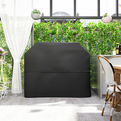 Grill Cover BBQ Cover Weatherproof Gas Grill Cover with Velcro Straps, 600D Oxford, Black, 147 x 61 x 122cm