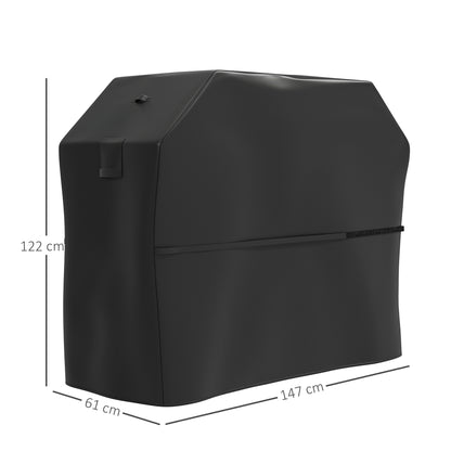 Grill Cover BBQ Cover Weatherproof Gas Grill Cover with Velcro Straps, 600D Oxford, Black, 147 x 61 x 122cm
