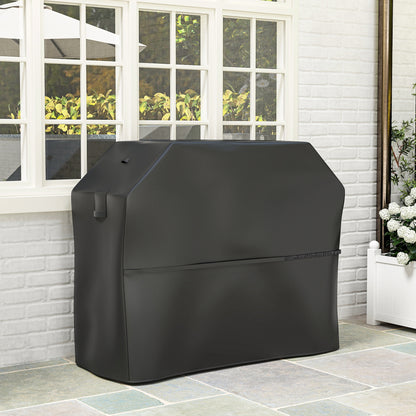 Grill Cover BBQ Cover Weatherproof Gas Grill Cover with Velcro Straps, 600D Oxford, Black, 147 x 61 x 122cm