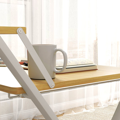 Folding Desk Folding Desk with Open Shelf Small Desk for Home Office Study 86x66x82 cm Natural