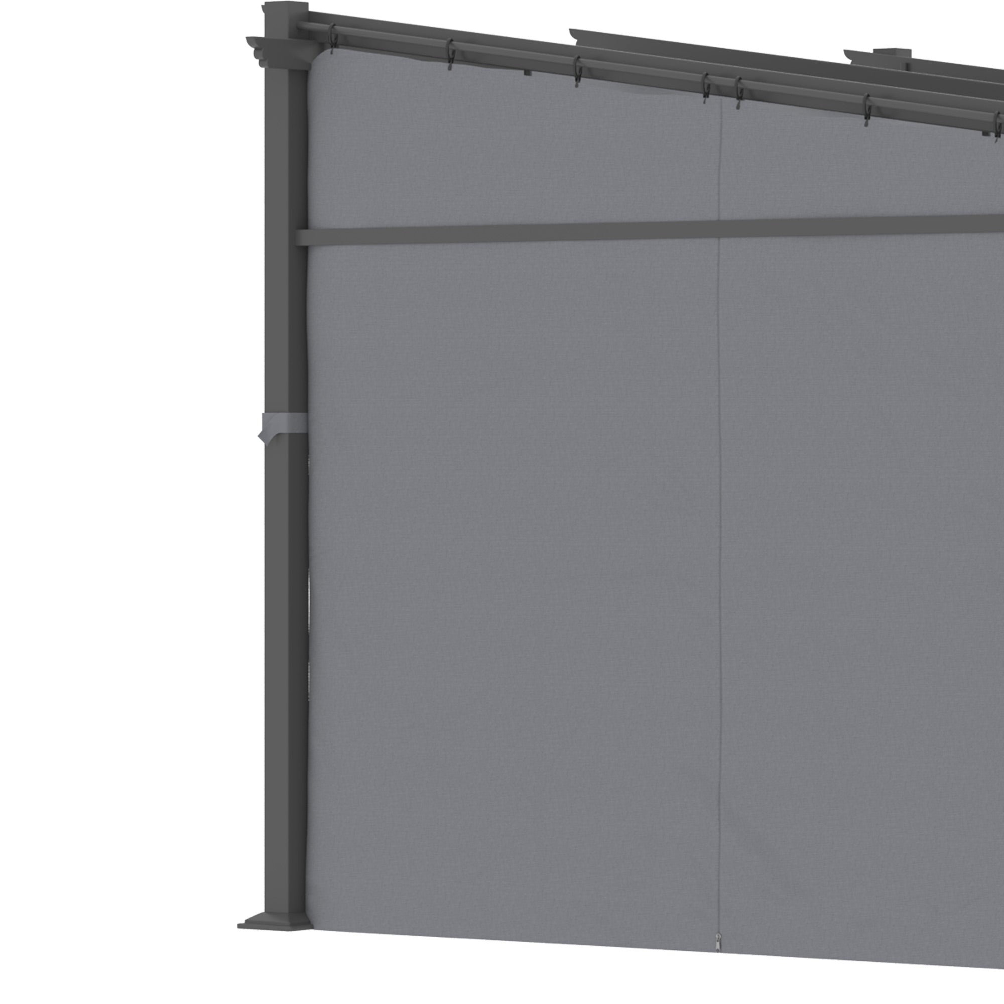 Terrace Roof Pergola approx. 3x3m Terrace Cover Garden Pavilion Aluminum, Wall Mounting, Garden Pergola with Adjustable Roof, UV Protection, Sun Protection for Terrace and Garden, Dark Gray