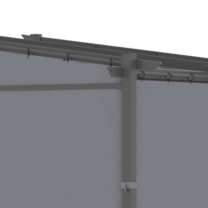 Terrace Roof Pergola approx. 3x3m Terrace Cover Garden Pavilion Aluminum, Wall Mounting, Garden Pergola with Adjustable Roof, UV Protection, Sun Protection for Terrace and Garden, Dark Gray