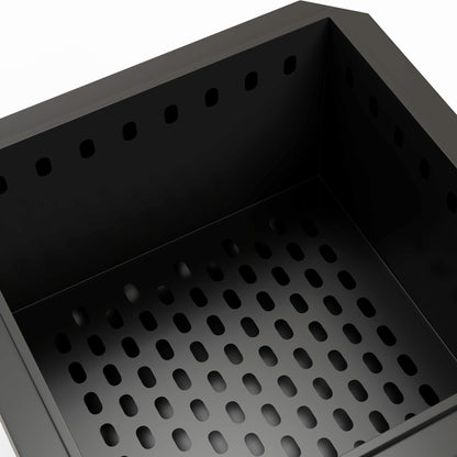 Fire Pit, Square Fire Bowl, Smokeless Fire Basket with Poker, Table Fire for Garden, Camping, Patio, Metal, Black