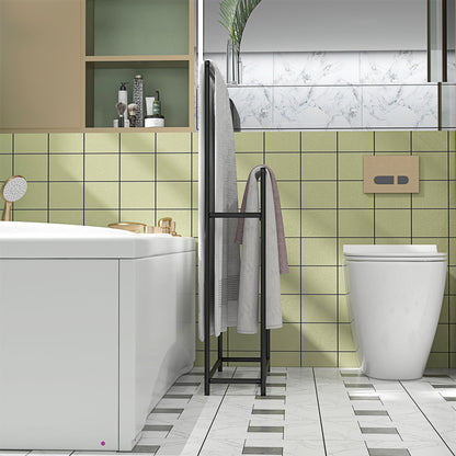 Towel Stand, Freestanding Towel Holder with 2 Towel Bars, Bath Towel Rack for Bathroom, Metal, 66 x 20 x 110 cm, Black