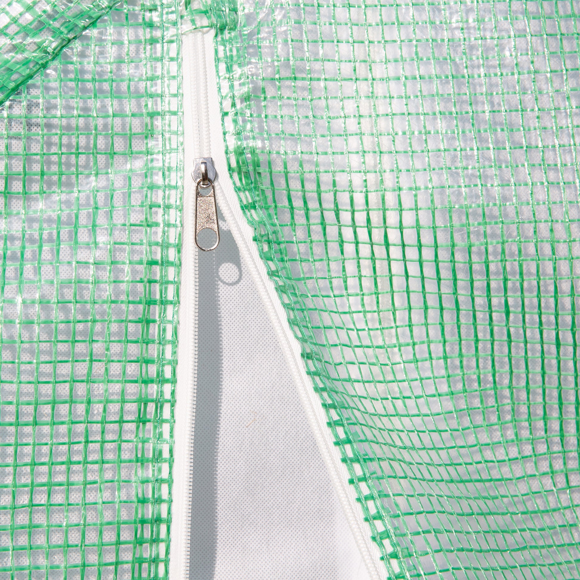 Garden Greenhouse 3x3x2m, Garden Tunnel Greenhouse with 1 Door and 6 Windows, Double PE and Non-Woven Fabric Cover, Galvanized Steel Structure