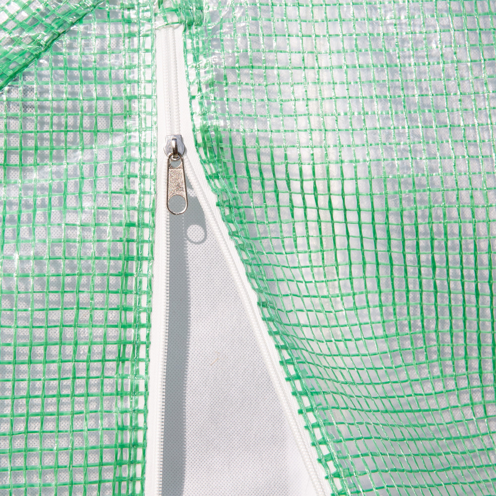 Garden Greenhouse 3x3x2m, Garden Tunnel Greenhouse with 1 Door and 6 Windows, Double PE and Non-Woven Fabric Cover, Galvanized Steel Structure