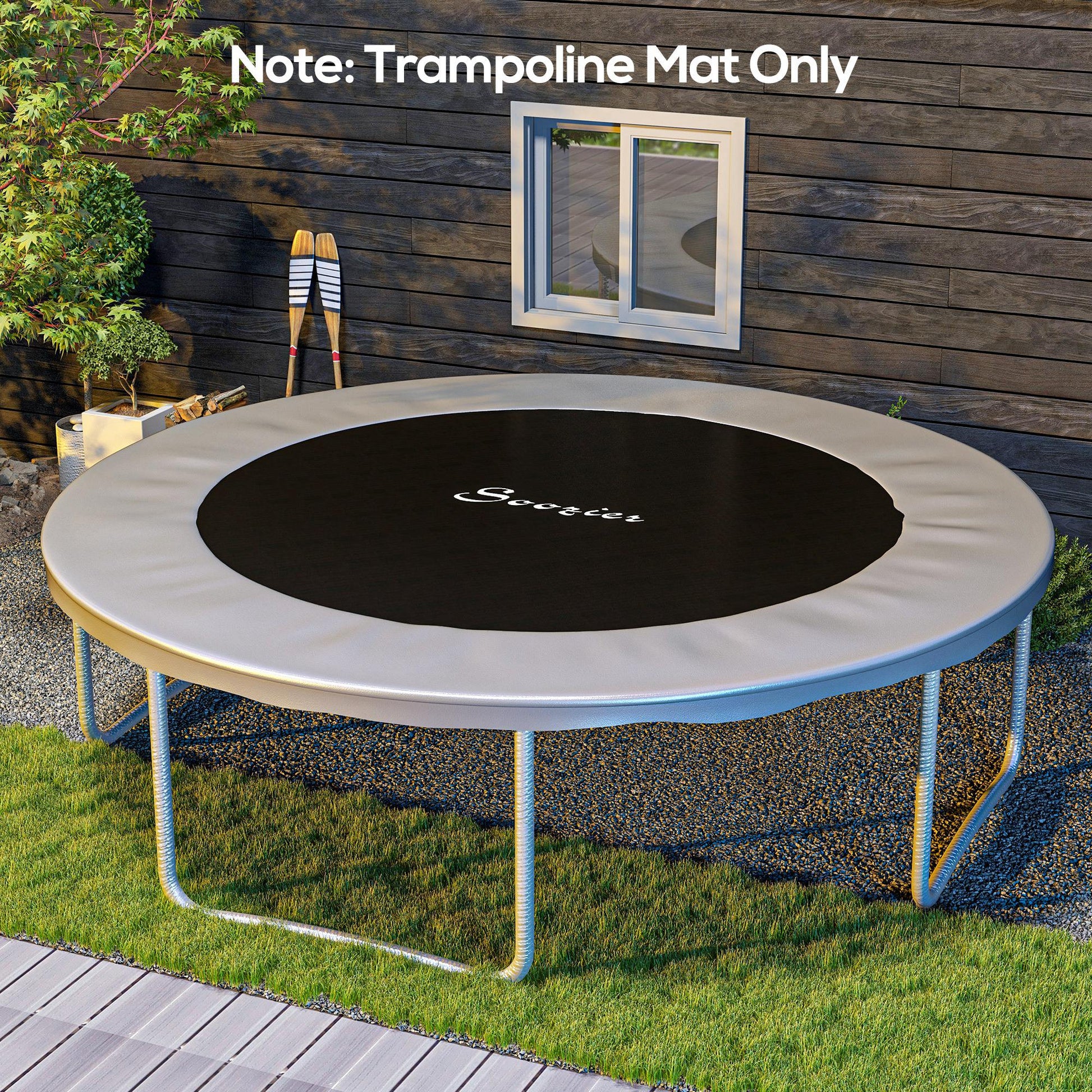 SPORTNOW Replacement Trampoline Mat Bounce Jump Pad, compatible with 4.3m trampoline and 14cm springs, with spring pulling tool and 80 V-rings (spring not included)