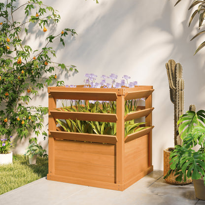 Raised Garden Bed Planter with Trellis Open Bottom, Lattice Plant Box Flower Box Wood, Garden Trellis 65x65x60cm for Garden Balcony, Flower Pot for Climbing Plants, Basket Plants, Flowers