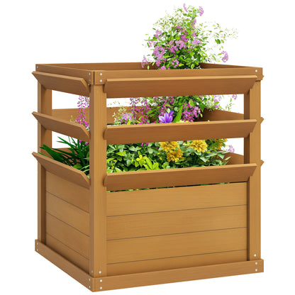 Raised Garden Bed Planter with Trellis Open Bottom, Lattice Plant Box Flower Box Wood, Garden Trellis 65x65x60cm for Garden Balcony, Flower Pot for Climbing Plants, Basket Plants, Flowers
