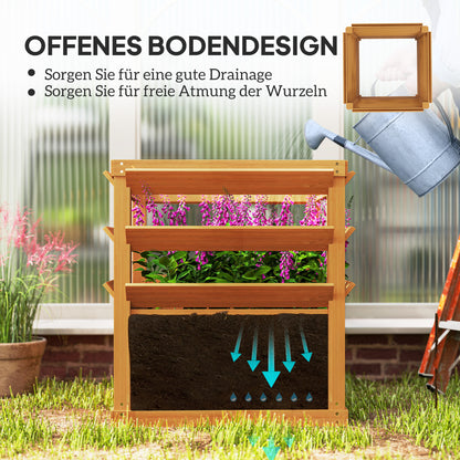 Raised Garden Bed Planter with Trellis Open Bottom, Lattice Plant Box Flower Box Wood, Garden Trellis 65x65x60cm for Garden Balcony, Flower Pot for Climbing Plants, Basket Plants, Flowers