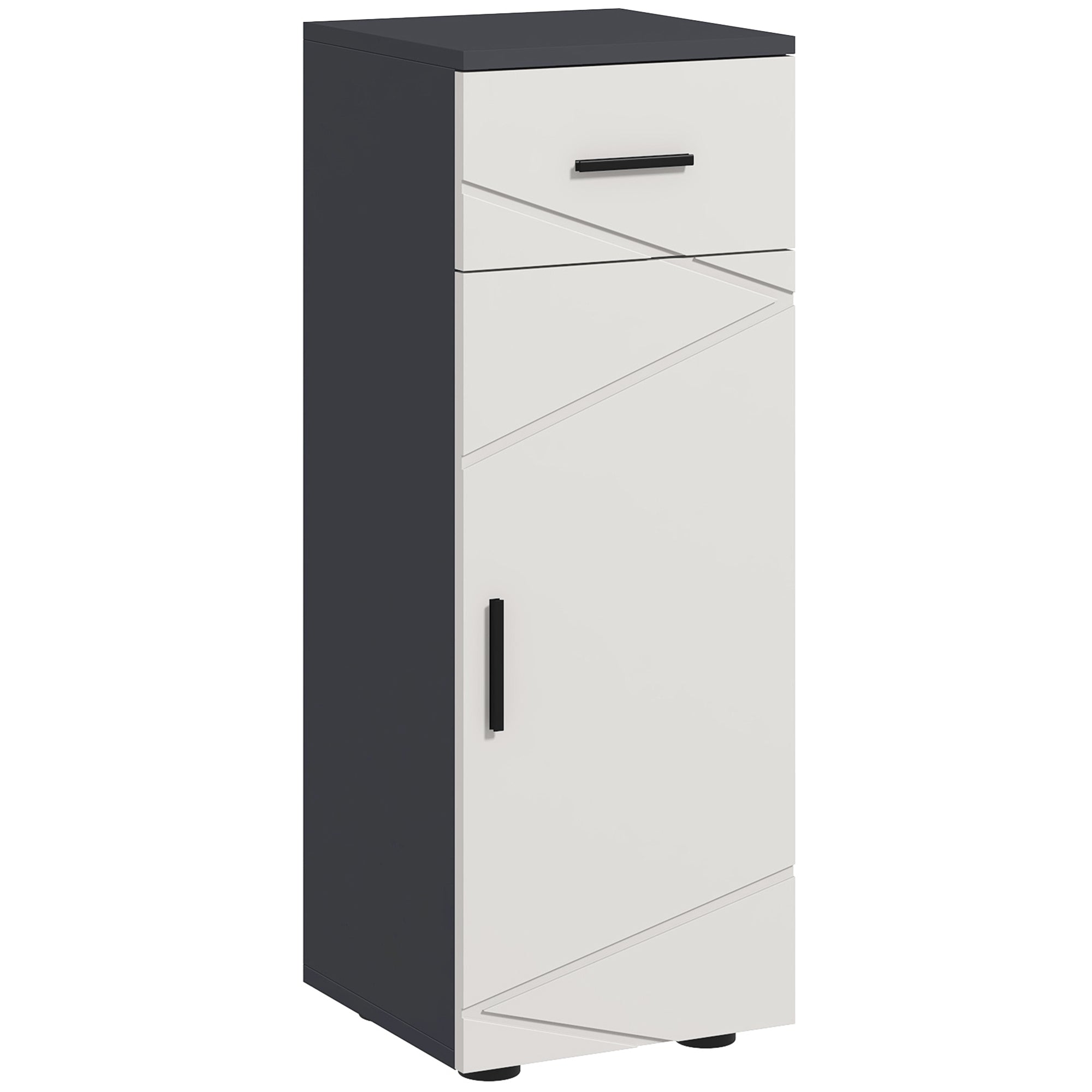 kleank Badezimmerschrank Badschrank schmal mit Schublade, verstellbaren Regalen Toilettenschrank Beistellschrank Nischenschrank für Badezimmer, kleine Räume, 30 x 30 x 82 cm Gray