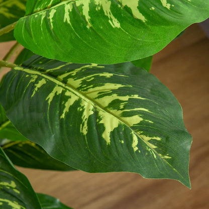 Large Artificial Dieffenbachia 95 cm Fake Plant, Artificial Dieffenbachia Plant in Pot, Artificial Tree with Artificial Grass for Living Room Bedroom Decor Garden