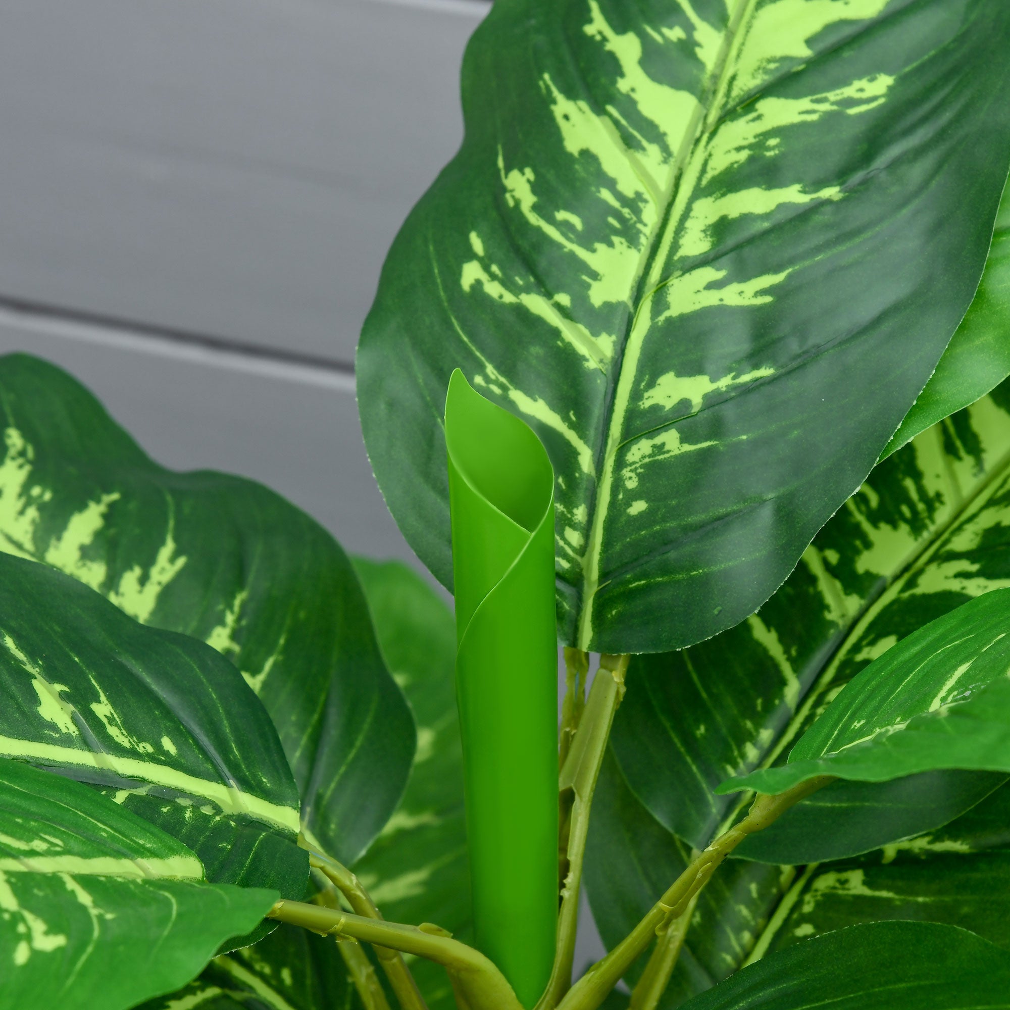 Large Artificial Dieffenbachia 95 cm Fake Plant, Artificial Dieffenbachia Plant in Pot, Artificial Tree with Artificial Grass for Living Room Bedroom Decor Garden