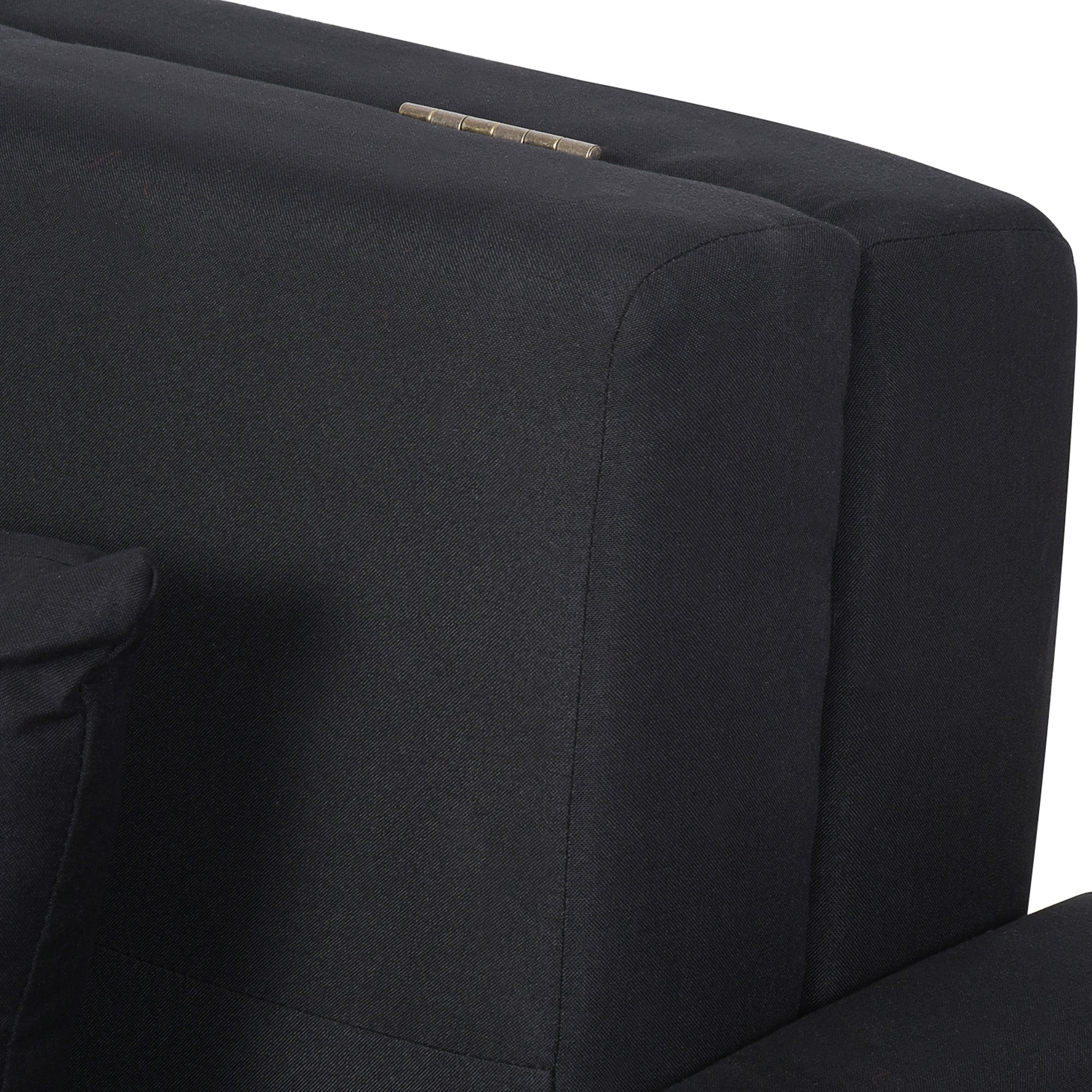 2-Seater Sofa Bed Upholstered in Cotton with 2 Detachable Cushions Armrests and Storage Base Modern Double Sofa for Living Room Office 152x101x81 cm Charcoal Gray