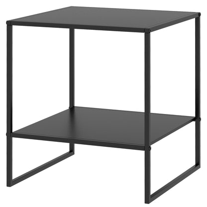 Side Table Coffee Table with Storage, Coffee Table with Steel Frame, Nightstand for Living Room, Bedroom, Black, 40 x 40 x 45 cm