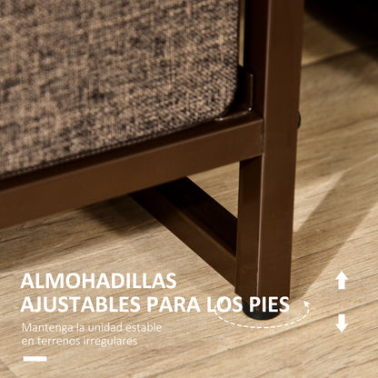 Fabric Dresser with 7 Foldable Drawers Wooden Top and Metal Frame for Bedroom Living Room 80x29x78.5 cm Multicolor