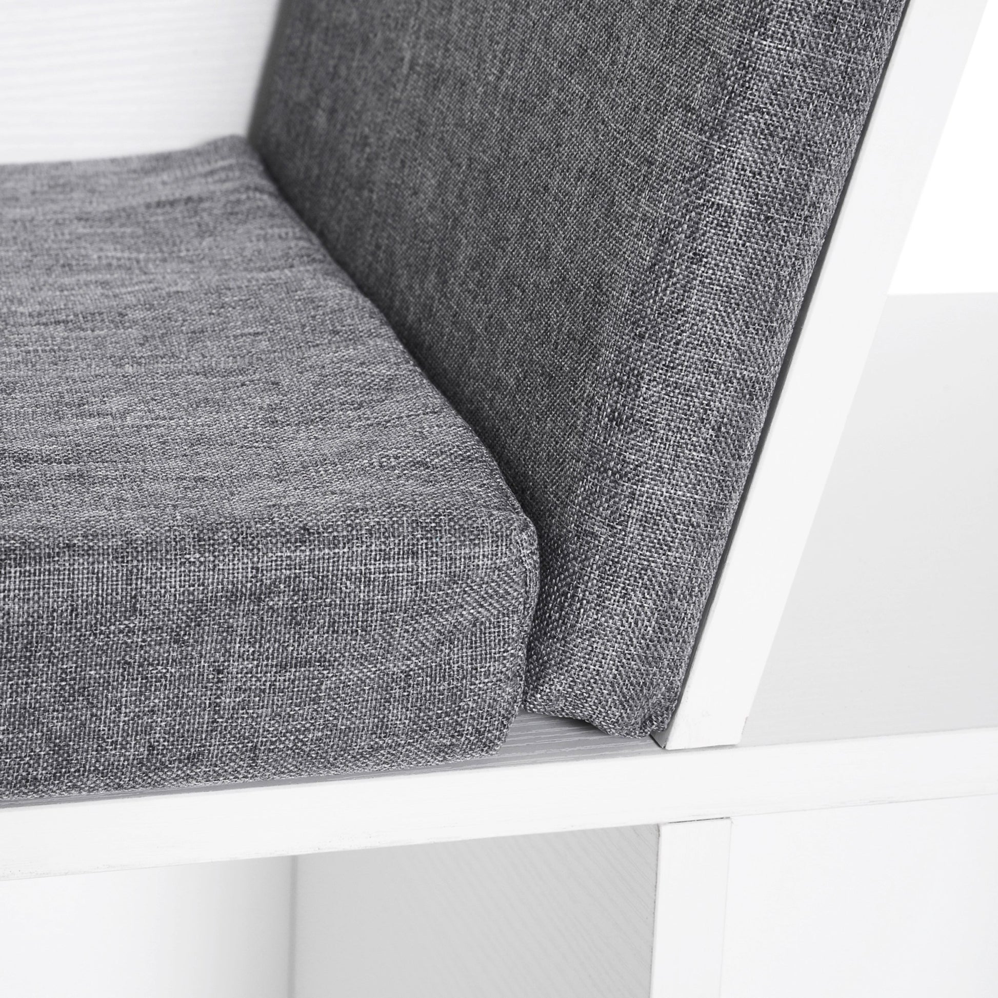 Bookcase with Seat 6 Cube Original Children's Bookcase Shoe Rack with Cushion Shelf with Bench Multi-Purpose 102x30x61cm
