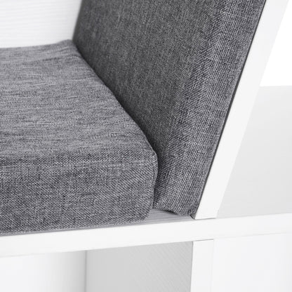 Bookcase with Seat 6 Cube Original Children's Bookcase Shoe Rack with Cushion Shelf with Bench Multi-Purpose 102x30x61cm