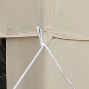 Garden Gazebo Canopy 3L x 3W m with 4 Removable Mosquito Nets - Double Roof - Beige