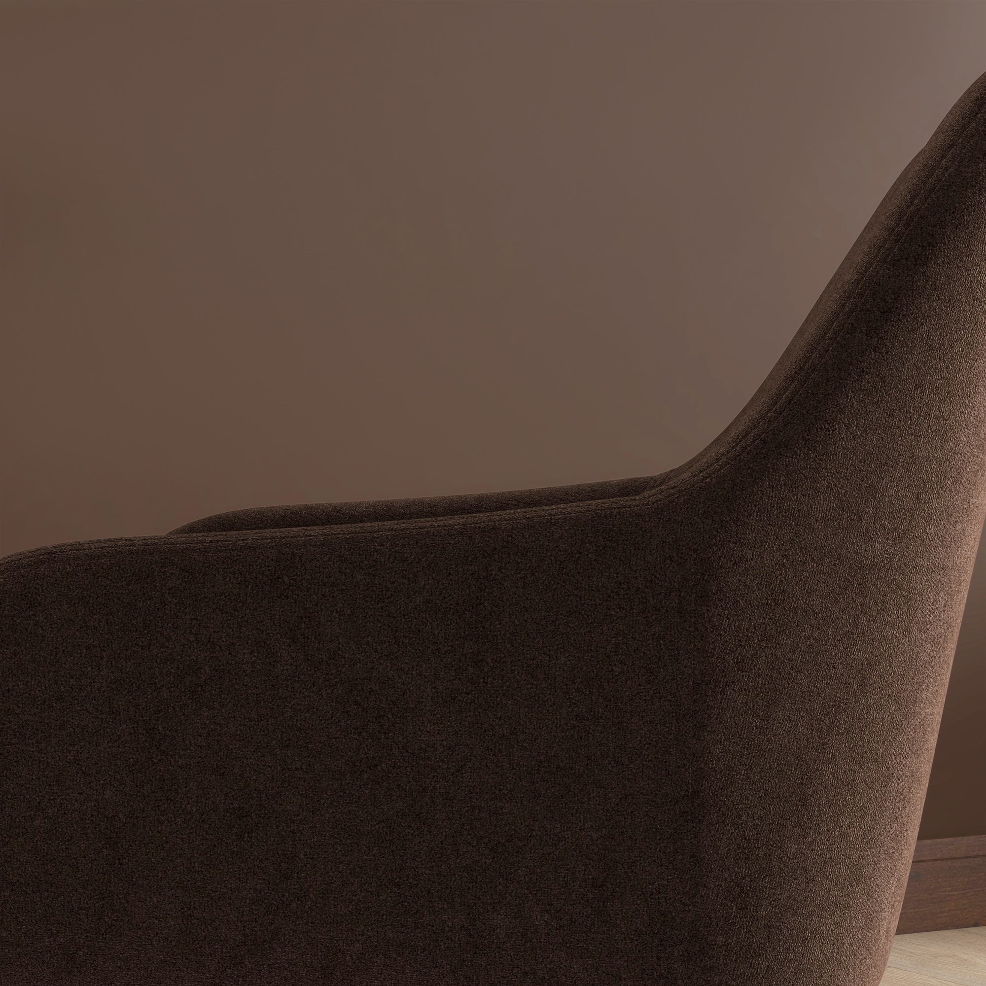 Set of 2 Upholstered Nordic Style Dining Chairs, Fabric Kitchen Chairs, Armchair with Armrests and Steel Legs for Living Room, 54x57x80 cm, Brown