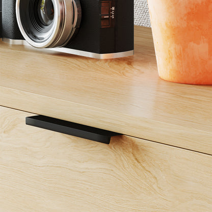 Console Table Entryway Furniture with 2 Drawers and Steel Legs Console Table Entryway Hallway 100x30x80.5 cm Oak