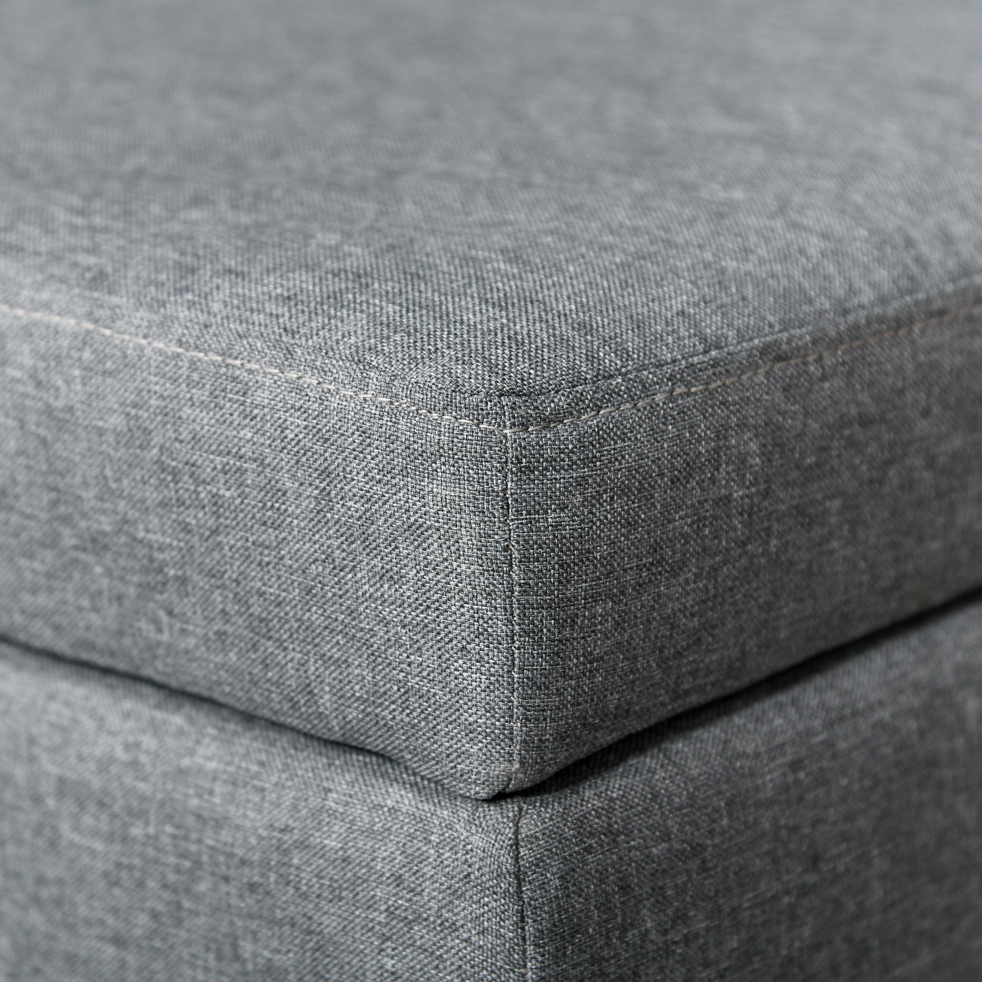 Storage Bench with Removable Tray Upholstered Ottoman with Linen Look, Storage Chest with Wooden Legs, Bedroom Bench for Living Room Bedroom Entryway 107 x 50 x 44 cm, Dark Gray