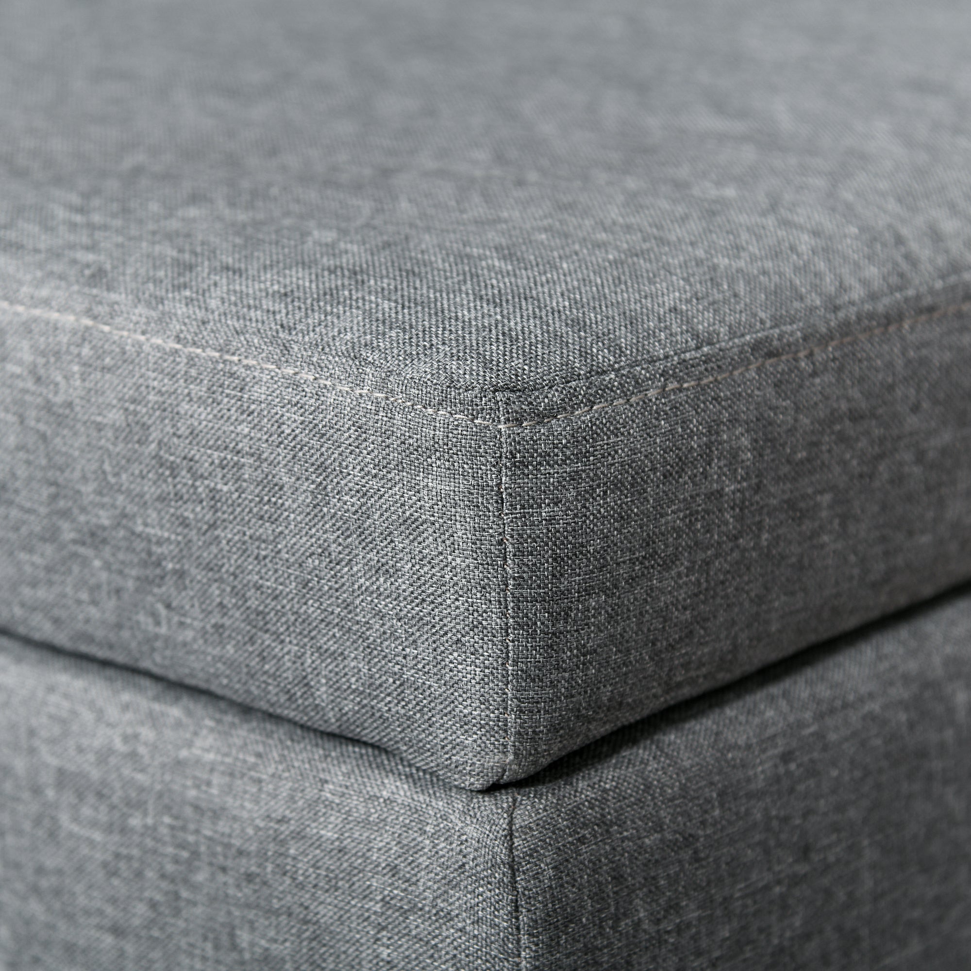 Storage Bench with Removable Tray Upholstered Ottoman with Linen Look, Storage Chest with Wooden Legs, Bedroom Bench for Living Room Bedroom Entryway 107 x 50 x 44 cm, Dark Gray