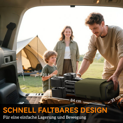 Folding Cart, Transport Wagon with Adjustable Handle, Beach Wagon with Pockets, Garden Cart with Wide Swivel Wheels, Supports up to 120 kg, Green