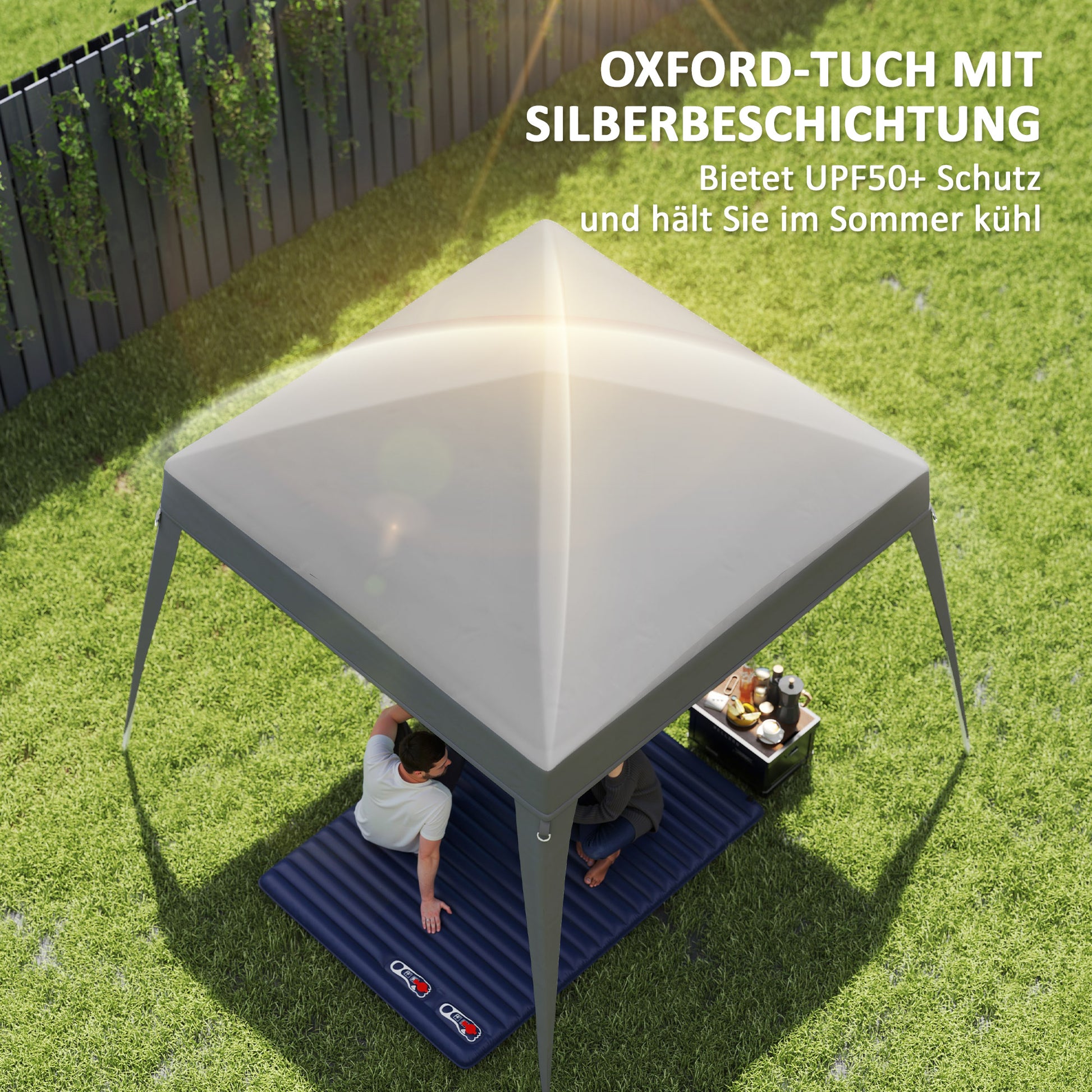 Replacement Canopy for Gazebo 3x3 m Base/ 2.4x2.4 m Top, Water-Resistant Gazebo Roof for Pop-Up Gazebo, Storm-Proof Party Tent Cover with Single Roof for Garden Gazebo Light Gray