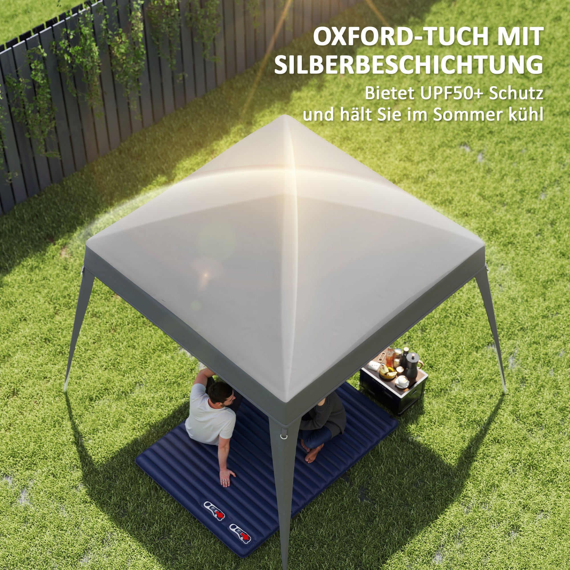 Replacement Canopy for Gazebo 3x3 m Base/ 2.4x2.4 m Top, Water-Resistant Gazebo Roof for Pop-Up Gazebo, Storm-Proof Party Tent Cover with Single Roof for Garden Gazebo Light Gray