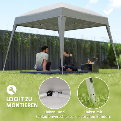 Replacement Canopy for Gazebo 3x3 m Base/ 2.4x2.4 m Top, Water-Resistant Gazebo Roof for Pop-Up Gazebo, Storm-Proof Party Tent Cover with Single Roof for Garden Gazebo Light Gray