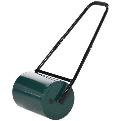 Lawn Roller Garden Roller with U-Handle 31 cm Diameter 30 cm Working Width 40 L Water/Sand Capability Metal Green