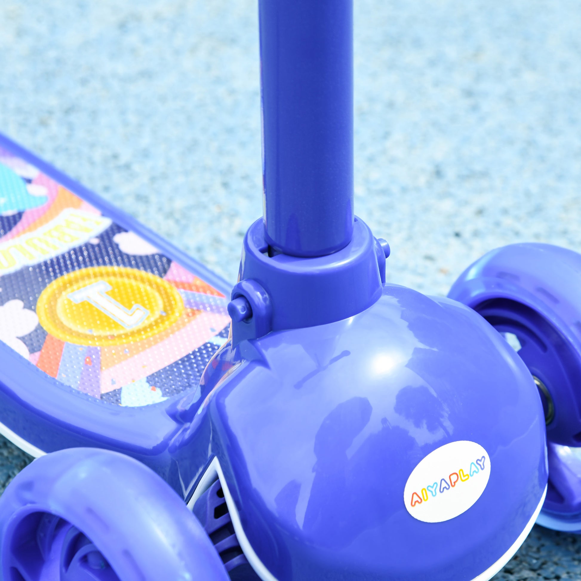 Kids Scooter - 3-Wheel Scooter with Bright LED Wheels - Adjustable TPE Handlebars - Rear Friction Brake - Steel PP for Children aged 2 to 6 years Blue