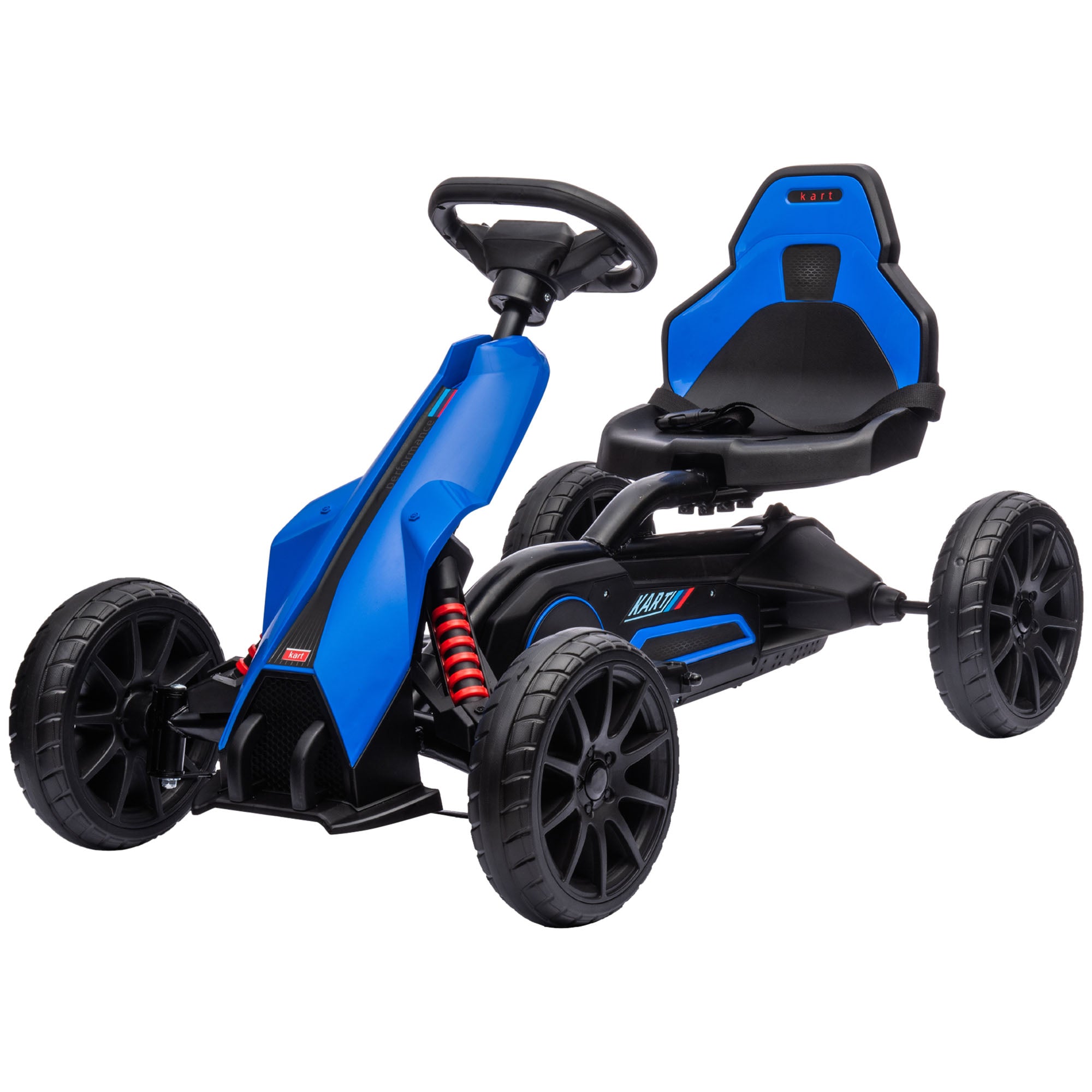 Electric Go-Kart for Kids 3-8 Years Old with 12V Battery Speed Adjustable 3-5 km/h and Safety Belt Load 30 kg for Outdoor Use 100x58x58.5 cm Blue