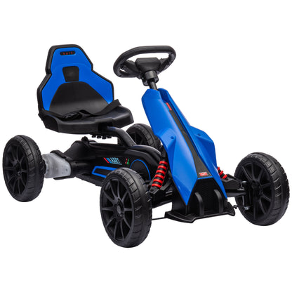 Electric Go-Kart for Kids 3-8 Years Old with 12V Battery Speed Adjustable 3-5 km/h and Safety Belt Load 30 kg for Outdoor Use 100x58x58.5 cm Blue
