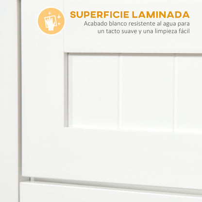 Kitchen Utility Cart Microwave Cabinet Kitchen Sideboard with Drawer Shelf 2 Doors Compartment Anti-Tipping Design for Dining Room 60x40x122.5 cm White