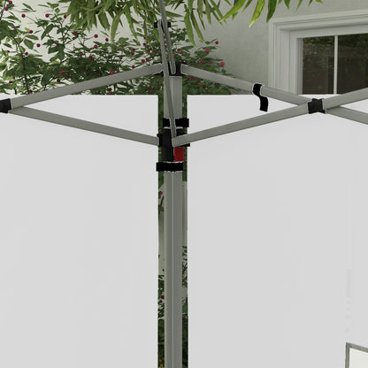 Set of 2 side walls for 3 x 3m or 3 x 4m gazebo, panel for pavilion, with window, made of oxford fabric, 295 x 195 cm, white