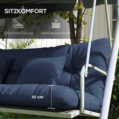 4-Piece Tufted Bench Cushion Set, 59 x 19.7 in, Water-Resistant with Ties, 4 in Thick Seat & Back Pads for Patio/Garden/Bench, Navy Blue